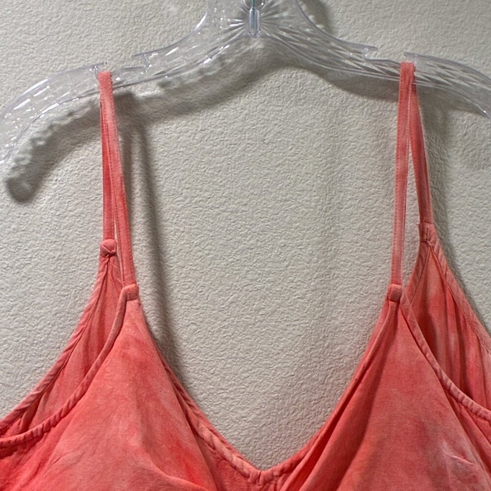 ATTIC SALT Strappy Tie Dye V-Neck Bow Tie Empire Mini Sundress Orange/White XL - Picture 6 of 11